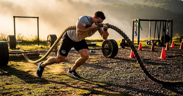 OCR athlete performing a heavy carry during concurrent strength and endurance training