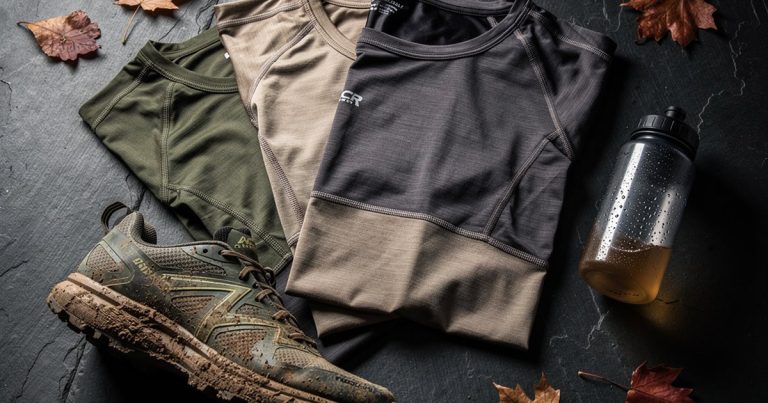 OCR performance base layers and technical athletic tops gear flatlay