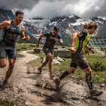 Athletes from multiple endurance disciplines racing together on OCR mountain course